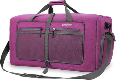 Faltbare Reisetasche 60L Große Duffle Bag mit Schuhfach für Herren Damen Urlaub