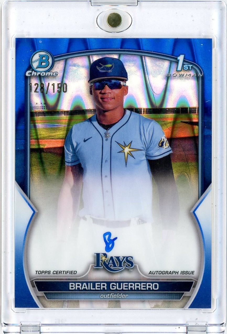 2023 Bowman Chrome Brailer Guerrero Auto Blue Raywave Refractor /150 1st CPA-BG