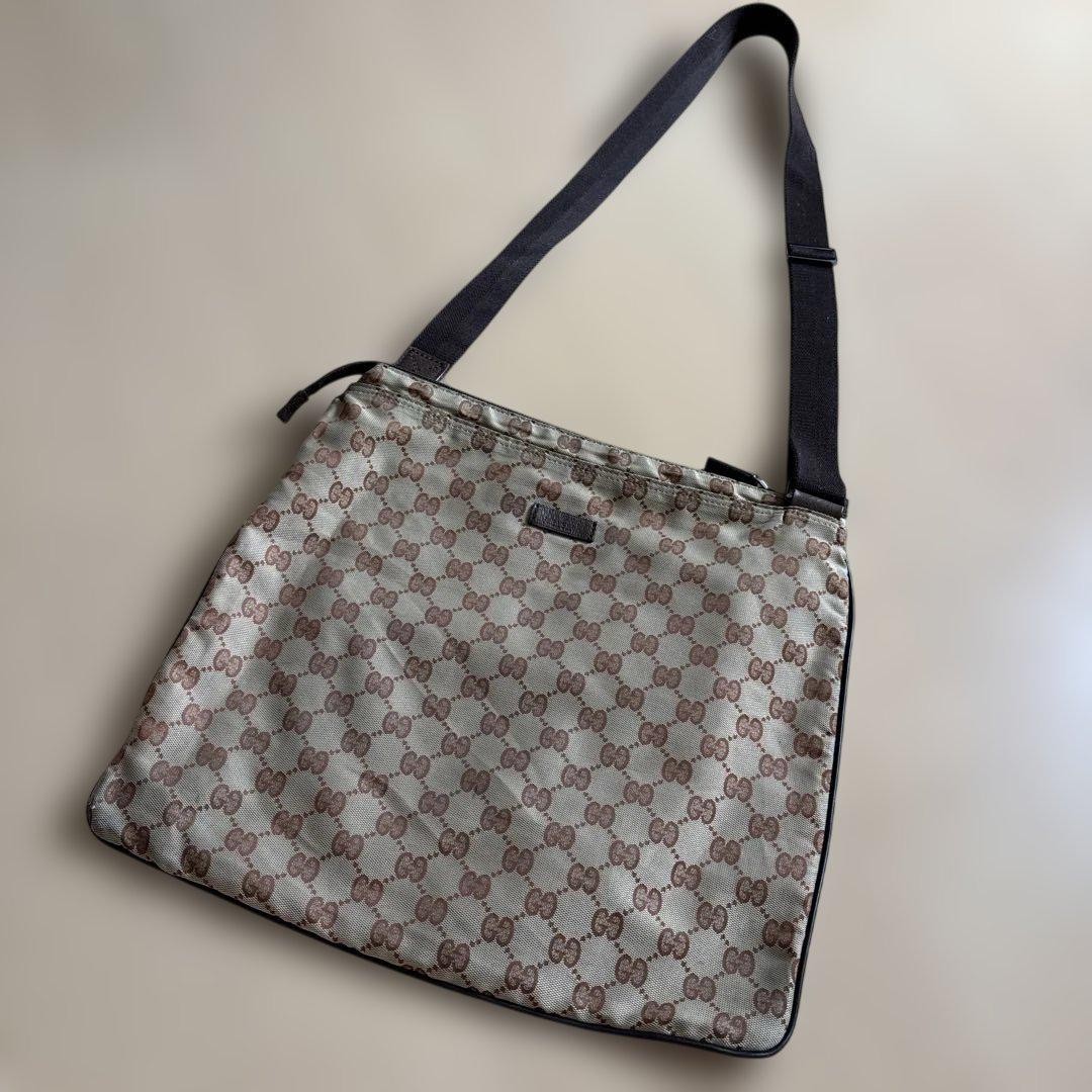 GUCCI GG Monogram Brown Shoulder Tote Bag