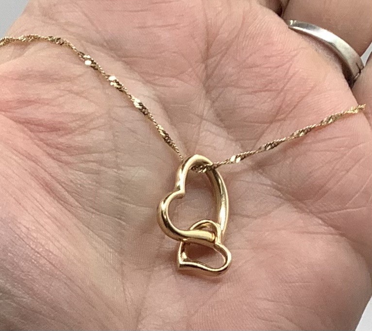 Signed OR 14K  Interlocking Puffy Double Heart Dr… - image 15