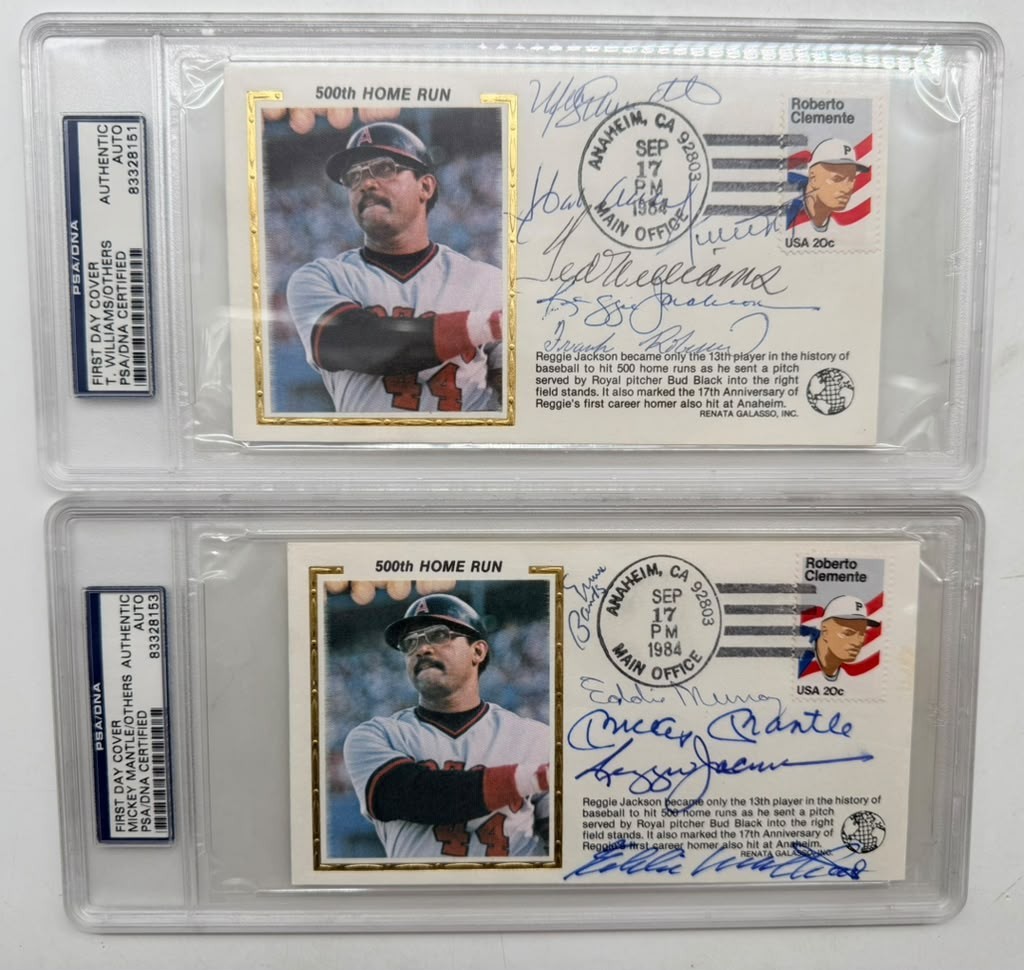 Mickey Mantle + 10x Signed 500 Home Run Club First Day Cover FDC PSA/DNA AUTO