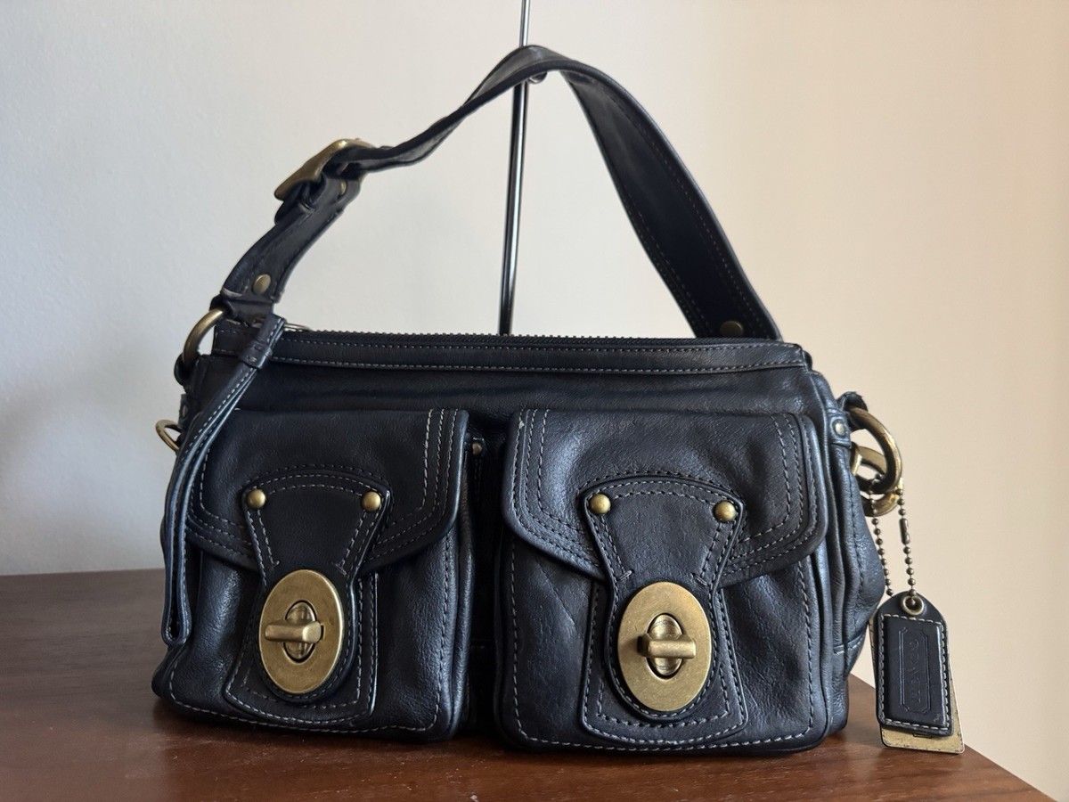 COACH Authentic Legacy 65th Turnlock Leather Shoulder Bag 10328
