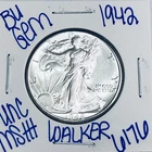 1942 BU UNCIRCULATED WALKING LIBERTY SILVER HALF DOLLAR AUTHENTIC U.S. MINT 6176