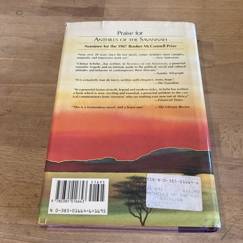 *SIGNED* 1988 1ST US PRINTING Chinua Achebe ANTHILLS OF THE SAVANNAH - HCDJ - Picture 5 of 12