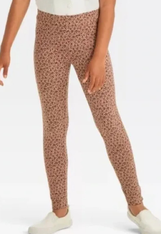 NEW Cat & Jack Girls' Mini Leopard Printed Leggings Size Medium (8)