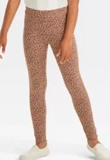 NEW Cat & Jack Girls' Mini Leopard Printed Leggings Size Medium (8)