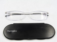 +2.50 ThinOptics Brooklyn Full Frame Readers Reading Glasses, Clear. w/Case #479