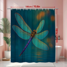 Elegant Dragonfly Shower Curtain - Colorful Waterproof Fabric