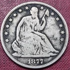 1877 Seated Liberty Half Dollar 50c Better Grade #102334