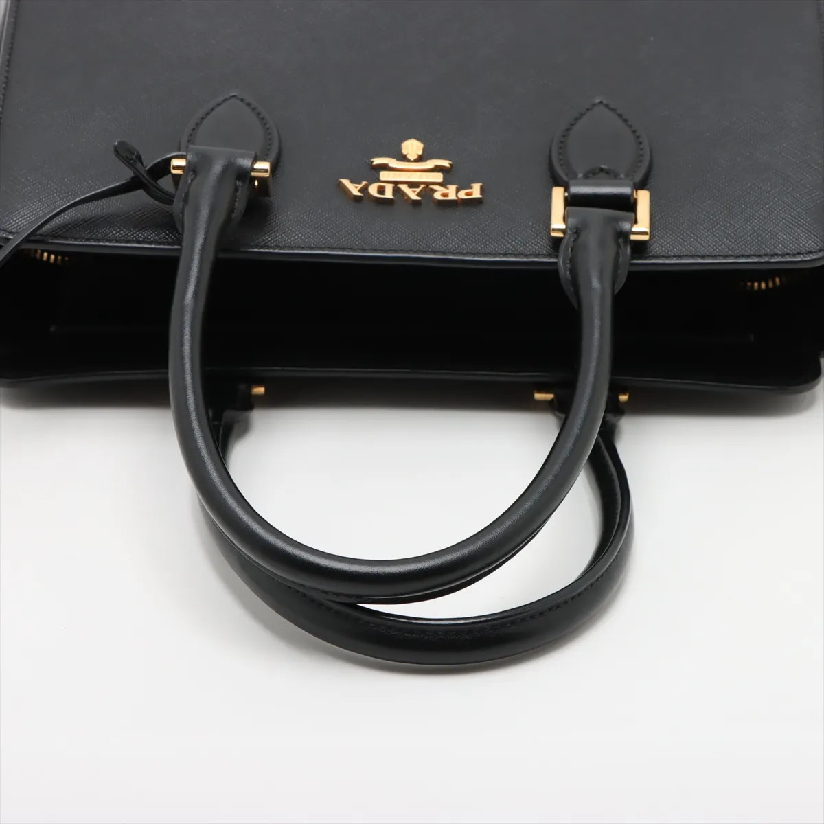 Prada Saffiano Leather 2 Way Handbag Black 1BA113 thumbnail 5