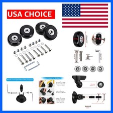 45mm x 18mm Luggage Suitcase Replacement Wheels, Rubber Swivel Caster Wheels ...