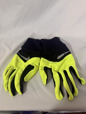 Nike Men's Dri-Fit Tailwind Running Gloves Large Neon Green Black glove