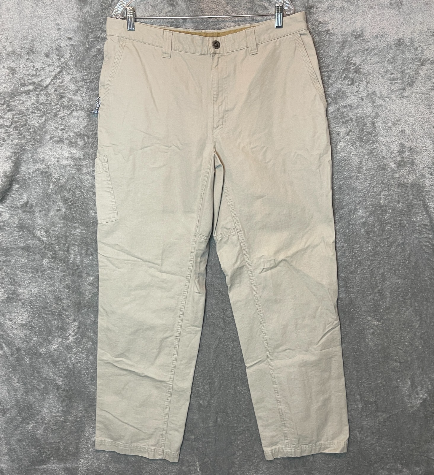 Columbia Men Hiking Trail Utility Canvas Mid Rise Straight Leg Cargo Pants 36x34