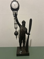 Vintage Bronze Junghans Pilot FigureSwinging Mystery Clock