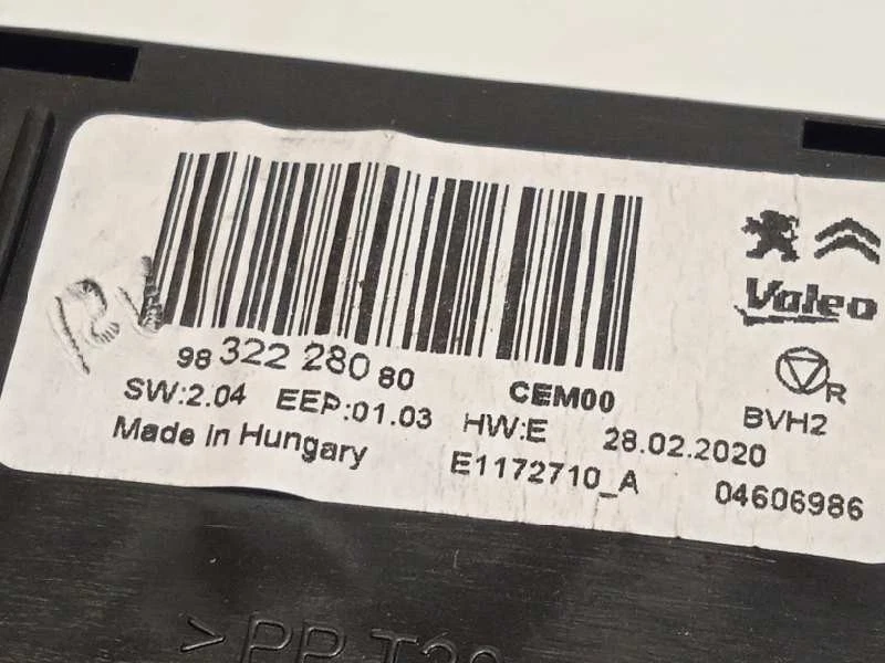 9832228080 MODULO ELETTRONICO / 6535875 PER CITROËN JUMPY SPACETOURER BUSINESS M - Immagine 4 di 4