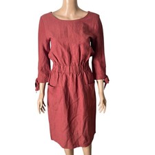 LE Lis Dress Womens Small Rusted Red Knee Length 