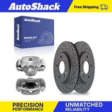 Front Drilled Slotted Brake Rotors Calipers for Hyundai Sonata Kia Soul