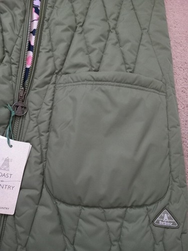 Barbour Acanthus Reversible Long Coast to Country Gilet UK 12 BNWT - Picture 8 of 10