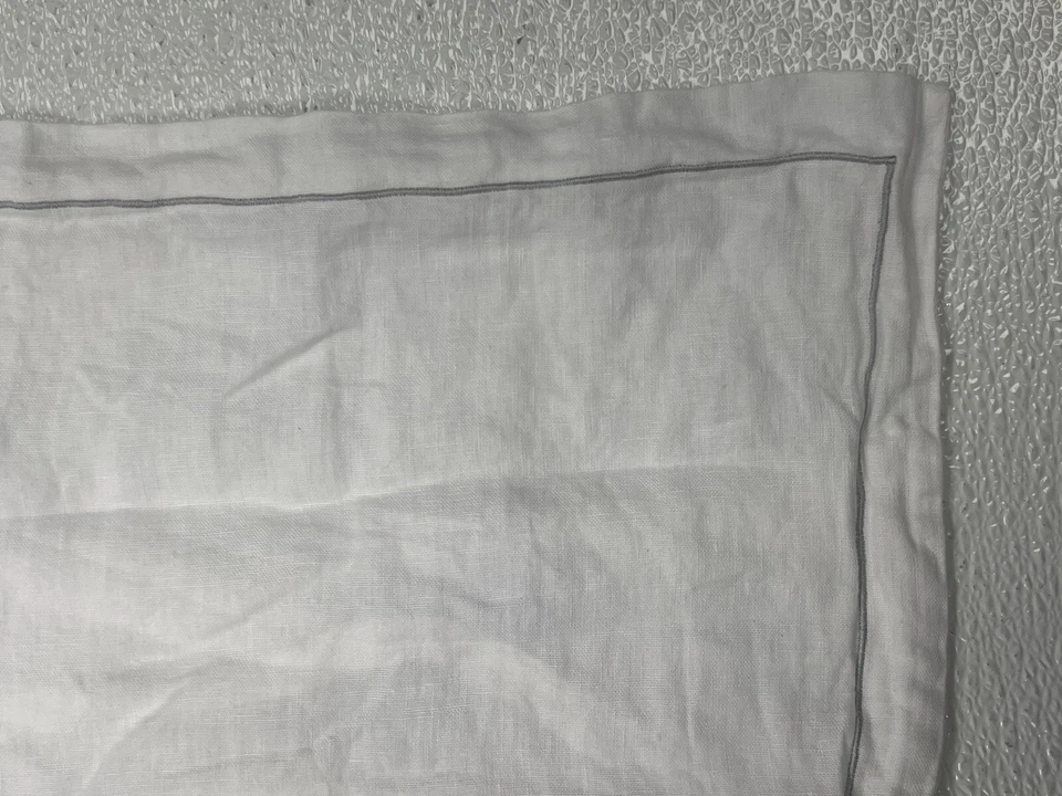 "Matouk Porto lino tocador farsa blanco/plateado 12x16"" usado" Foto 3 de 4