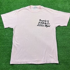 Vintage 80's FPB & Co Asset Management T-Shirt Pink Size Large Made in USA