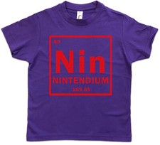 NIN Kids Boys T-Shirt Tendium Nintendium Element Periodic Table NES PC Games