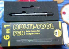NEW 6 in 1 MULTI TOOL PEN GADGET Stylus Pen Ruler Level Screwdriver
