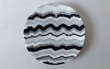 29 cm Grande Piatto Murano Murrine Pasta Bianco  Nero  Sergio E Claudio Tiozzo