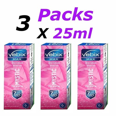 VEBIX MAX DEO CREAM MYSTIC FÜR FRAUEN (3 Packungen x 25 ml)