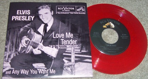 Elvis Presley Love Me Tender Red Vinyl 45 Schallplatten & Bildhülle Near Mint
