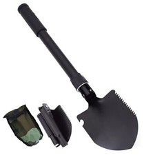 Klappspaten Hacke und Spaten mit Kompass und Tasche für Camping & Outdoor