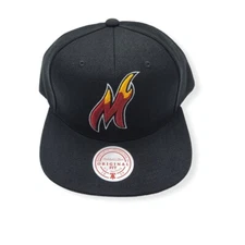 Mitchell & Ness Miami Heat Logo Remix HWC Black Adjustable Snapback Hat Cap