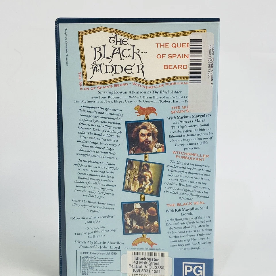 Black Adder VHS Video 2 x Vintage 1990 Bundle: Foretelling & Queens Beard - Image 3 of 4