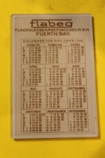 Alter Glas Werbe Reklame Taschenspiegel 6x9cm Flabeg Flachglasbearb Fürth 1948 