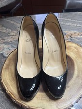 Christian Louboutin Simple Pump 130 Patent Calf. Pk Black. Size 36. Pre Owned
