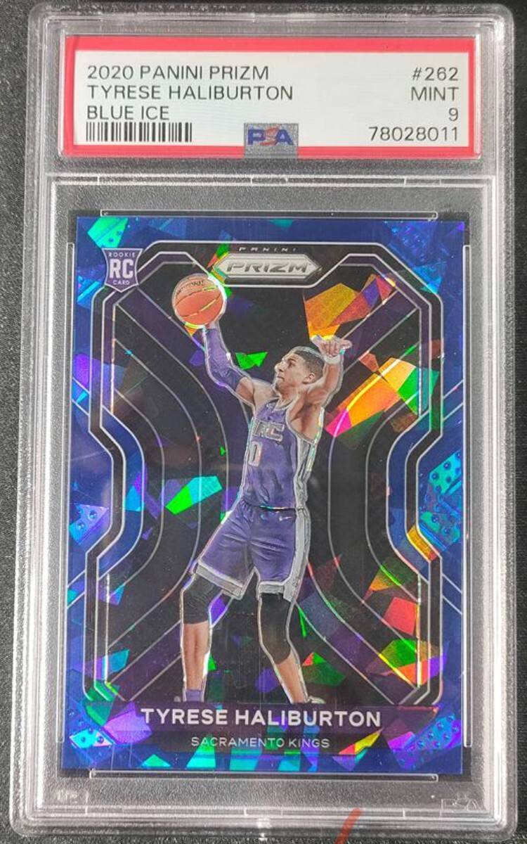2020-21 Panini Prizm Tyrese Haliburton #262 Rookie Blue Ice /125 PSA 9