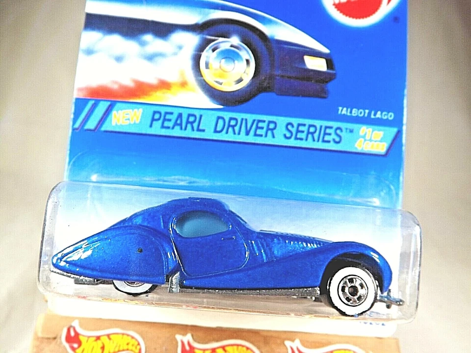 1995 Hot Wheels #295 Pearl Driver Series 1/4 TALBOT LAGO Blue w/White Wall BW Sp - Image 2 of 4