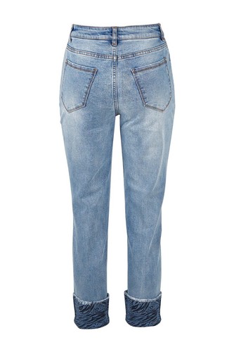 Pantalones de mezclilla Betty Basics Remi - Talla 14 ajustados elásticos - Azul acero - Puños estampados - Nuevos con etiquetas - Imagen 5 de 9