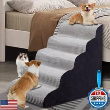 Foam 5 Step Dogs Stairs and Steps Ramps for High Beds 25-30inches, LitaiL 25i