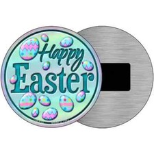 Happy Easter with Eggs 3.5" Magnet Plaque Fridge Refrigerator Kitchen Home Wall