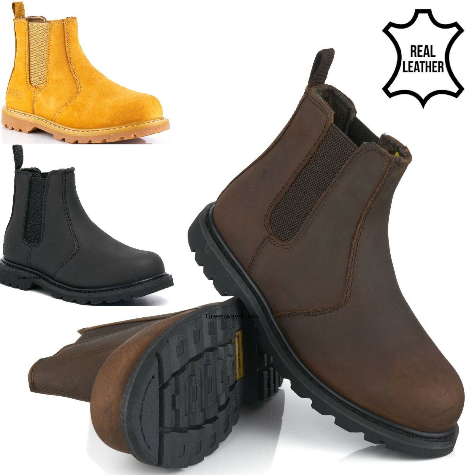 SAFETY STEEL TOE CAP WORK BOOTS CHELSEA 