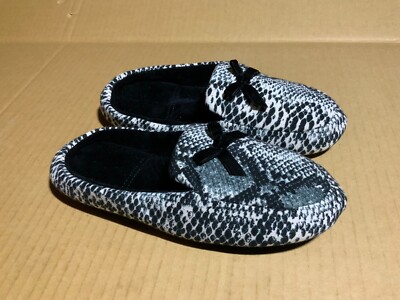 Totes Isotoner Damen Plüsch Pantolette Hausschuhe Schlangenmuster UK 4,5-5,5 NEU