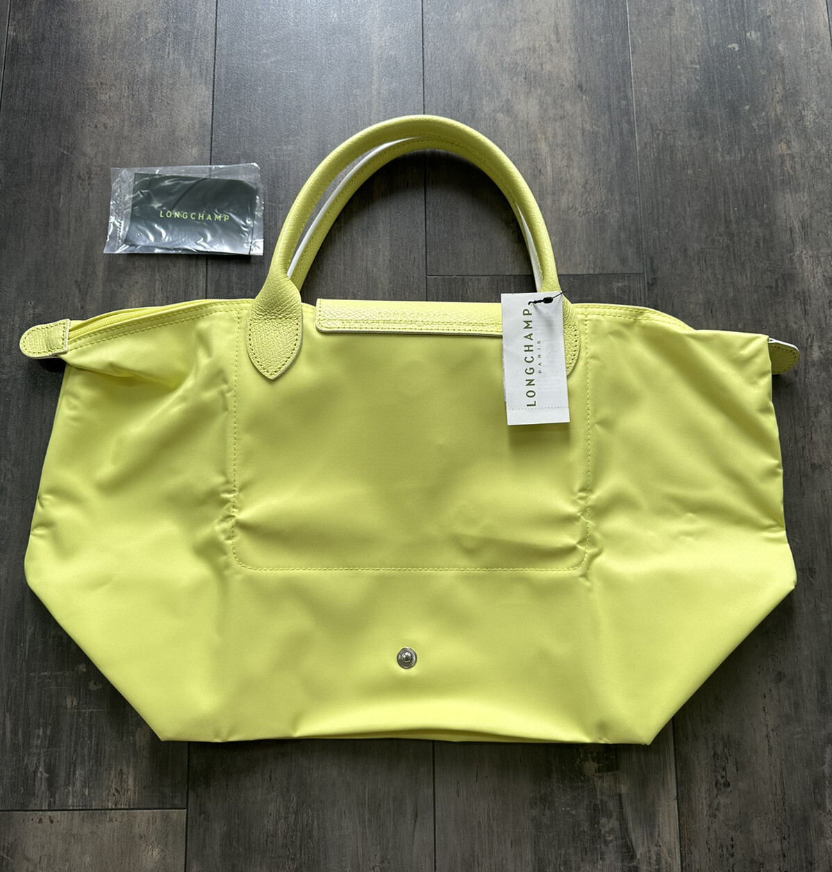 Buy $140 Longchamp Le Pliage Club Top Handle Bag Neon Yellow
