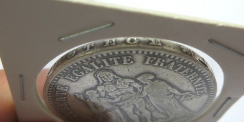 France French Republic silver 5 / Five Francs coin 1874, Dollar Francaise - Picture 3 of 3