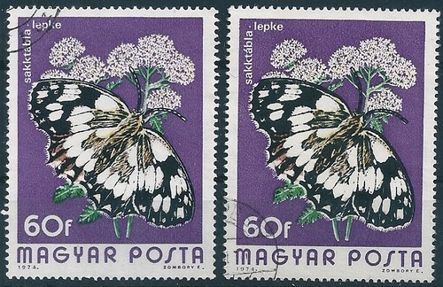 20156 Hungary Fauna Animal Insect Butterfly Used ERROR Shifted Colour