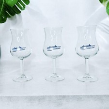 3 Norwegian Caribbean Sunward II Cruise France  Tulip Glasses Etched Souvenir