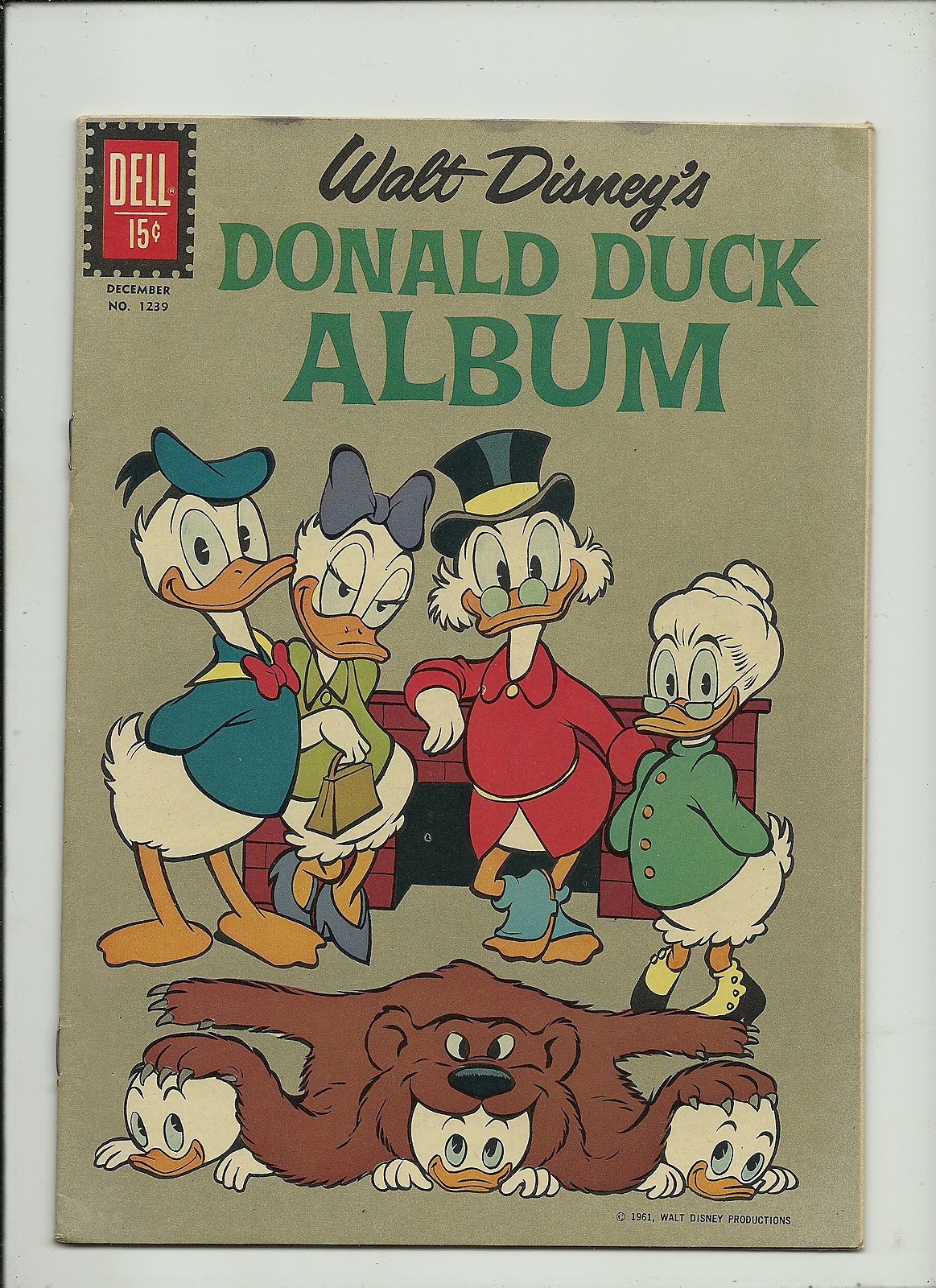 FOUR COLOR #1239 "DONALD DUCK ALBUM"1961 GOLD KEY SILVER AGE BARKS COVER 