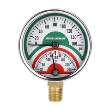 Tridicator Thermo-Manometer 2-1/2" 0-160psi/30-250 deg F Stainless Steel Case...