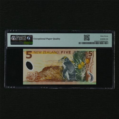2003-09 New Zealand Reserve Bank 5 Dollars Pick#185b PMG 67 EPQ Superb Gem UNC - Picture 2 of 4