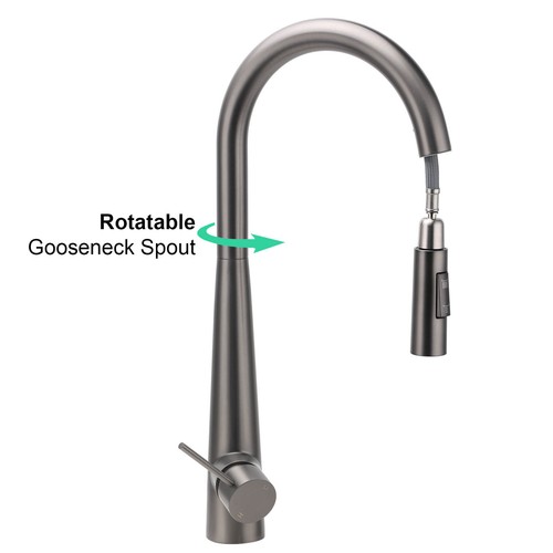 WELS Gun Metal Kitchen Basin Mixer Tap Spout Shower Head Set Rail Wall Arm Drain - Picture 20 of 240