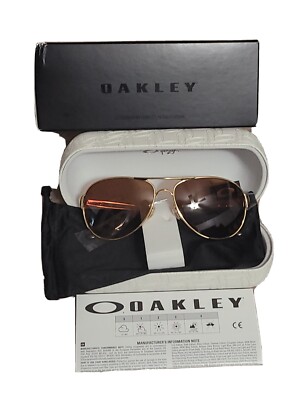   OAKLEY CAVEAT Polished Gold frame Dark Brown Gradient lenses 4054-07 w/ CASE!